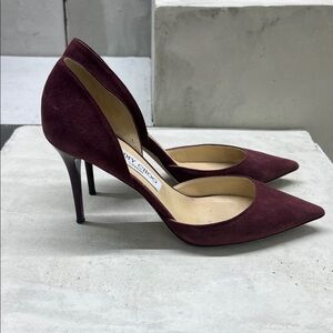 Jimmy Choo Dark Red Suede Heels